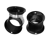 BodyJ4You Black Plugs Surgical Steel Screw Fit Flesh Tunnel 2 Gauge - 24mm - 1 Pair