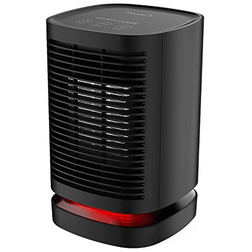 KLOUDIC Portable Space Heater, Electric Heater with 2s Heat up, Tip-Over and Overheat Protection, 450W/950W Fan Heater for Home Office