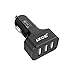 iXCC UL Certified 36W/7.2A 3 Port Car Charger, Fast Car Charger Adapter for iPhone 7s 6s Plus, USB Car Charging Ports for Galaxy S8+ S7 S6 Edge, iPad Pro Air mini, Note 5, LG, Nexus and More - Black