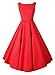 Anni Coco Women's 1950s Audrey Hepburn Lace Crochet Vintage Evening Dress Red Medium