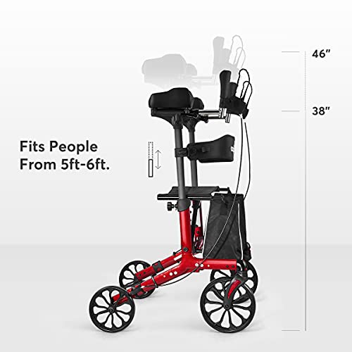 OasisSpace Upright Walker Forearm Rollator Walker with Seat for Senior, Stand Up Rollator