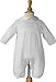 Little Things Mean A Lot Boys Knit White Christening Baptism Coverall, 03 Month