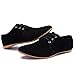 Seakee Men's Suede Leather Flats Casual Lace Up Shoes
