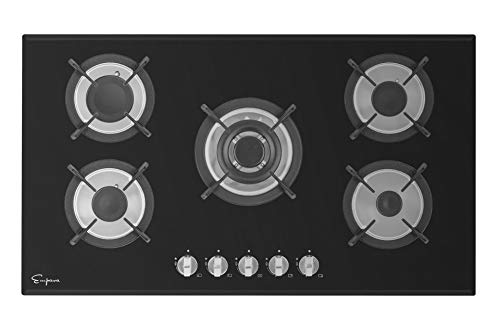 Empava EMPV-34GC5L90A Gas Stove Top Cooktop, 34 inches, Black