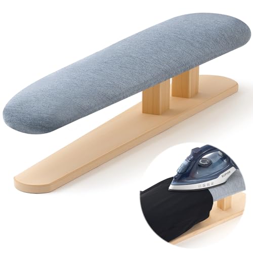 DoubleFill Padded Sleeve Ironing Board Tabletop Sleeves & Chest Tailor Ironing Board with Long Wooden Base for Tailor Dress Forms Household, Laundry Rooms, Travel Use(Gray,57x13cm)