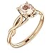 Natural Morganite Infinity Style Solitaire Engagement Ring in 10K Rose Gold