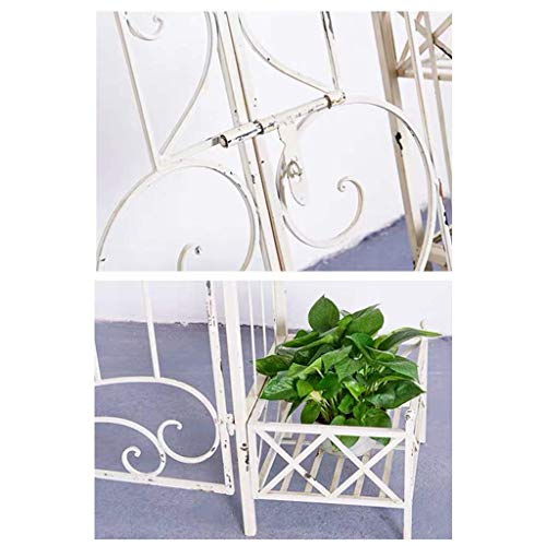 LXLH Bogen für Pflanzen, Torbogen für Garten, Gartenbogen mit beweglicher Tür und Blumentopfständer, Torbogen als Stütze… – Bild 6