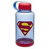 Zak Designs Summit Reusable Water Bottle with Superman Graphics and Grip Band, 24 oz, Multicolor