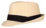 DRY77 Plain Paper Straw Fedora Hats