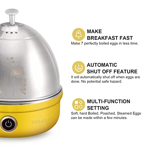VOBAGA Electric Egg Cooker, Rapid Egg Boiler with Auto Shut Off for