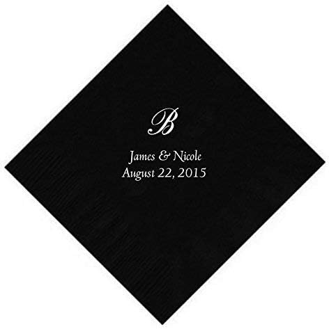 Personalized Cocktail, Beverage or Dessert Script Monogram Napkins (100)