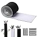 Cable Management Sleeves, ENVEL Neoprene Cord Organizer with Free Nylon for TV USB PC Computer Network Wires (118 inches) DIY by Yourself, Adjustable Black and White Reversible Wire Hider