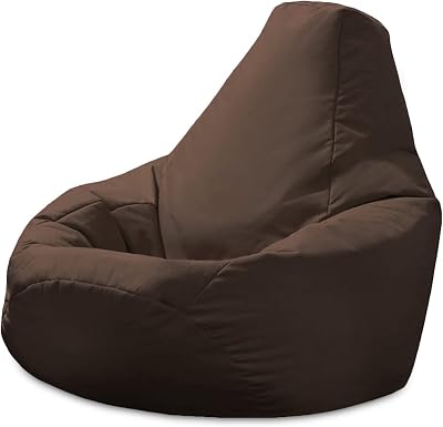 Beautiful Beanbags Adult Highback Beanbag Chair Large Water Resistant UK Brown