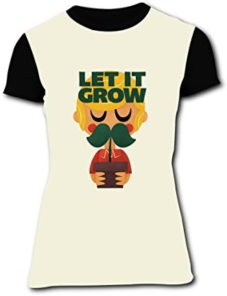 Let Plant Grow Women Fashion Print Leisure Tee T-shirt Tops Circle Collar 3XL