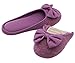 HomeTop Women’s Cozy Cashmere Cotton Closed Toe House Slippers with Cute Bow Accent (Medium / 7-8 B(M) US, Purple)