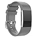 ZSZCXD for Fitbit Charge 2 Bands, New Bracelet Strap Replacement Band Wristband with Secure Silicone Fasteners Metal Clasps for Fitbit Charge 2 (No Tracker) (Grey, 5.5-8.1 Inches Wrist)