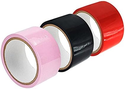 Non stick duct tape - no glue no sticky - easy to use strap on (Black Red Pink)