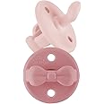 Itzy Ritzy Silicone Orthodontic Pacifiers - Sweetie Soother Pacifiers with Collapsible Handle & Two Air Holes for Added Safety, Baby Pacifiers for Ages 6-18 Months (Ballet Slipper & Primrose)