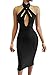 TOB Women's Sexy Halter Bodycon Off Shoulder Club Dress Black