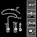EleQueen 925 Sterling Silver Full Cubic Zirconia Teardrop Bridal Pendant Necklace Dangle Earrings Set Black