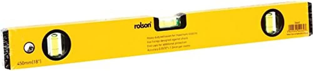 Rolson 54462 450 mm Alloy Spirit Level 18" Three Vials Aluminium