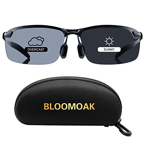 Bloomoak Sonnenbrille Fahren | Photochrome Polarisierte Sonnenbrille | Blendschutz Sonnenbrille Fahren | HD Halbrand…