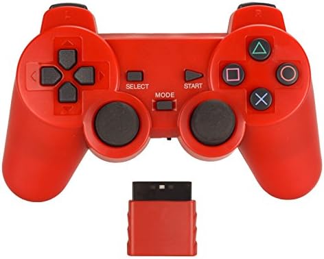 Saloke Wireless Gaming Console for Ps2 Double Shock (Red1)