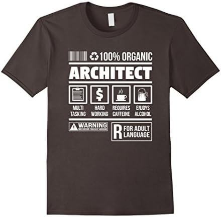 Mens Architect Ingredients | Funny Novelty Architect T-Shirt Large Asphalt