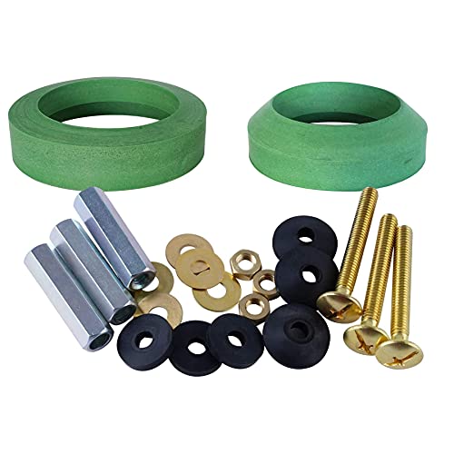 Universal Tank To Bowl Bolts & Gasket Kit, Solid Brass Hardware Kit