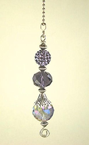 Purple Amethyst Lavender Lampwork Glass Ceiling Fan Pull Chain/Light Pull - Thumbnail 2