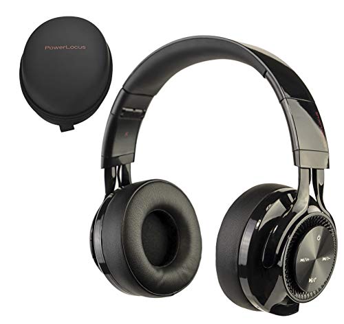 PowerLocus P3 Wireless Bluetooth Headphones Over-Ear, Foldable Stereo Wireless/Wired Headphone Over Ear with Mic Deep Bass Headset for iOS/Android/Laptop/PC/TV – Black
