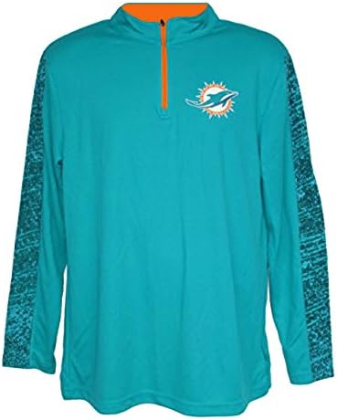 Miami Dolphins Men's Size Medium 1/4 Zip Pullover Shirt - Team Colors