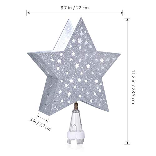 Lighted Christmas Tree Topper Star YUNLIGHTS Christmas Tree Star with LED Rotating Snowflake
