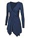 Made by Johnny MBJ Womens Long Sleeve Knot Baby Doll Tunic Top XL Navy
