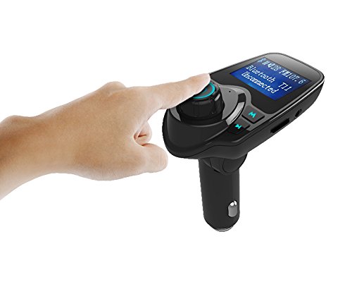 Nurbijar Bluetooth FM Transmitter AUX Radio Adapter Wireless Hands Free Car Kit Music MP3 Player with USB Charger TF Card Slot - Thumbnail 3