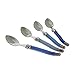 French Home Laguiole 4-Piece Coffee Spoons Set – Sophisticated Stainless Steel Spoons with Shades of Blue Handles – Laguiole Flatware Set for Tea, Coffee, Desserts, and Ice Cream (6