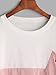 SweatyRocks Women's Color Block Half Sleeve High Low Casual Loose T-shirt Tops Pink White One Size