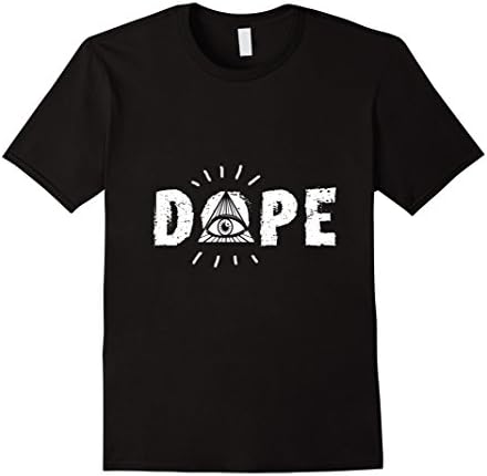 Mens illuminati nerd eye pyramid symbol humor T-Shirt Medium Black