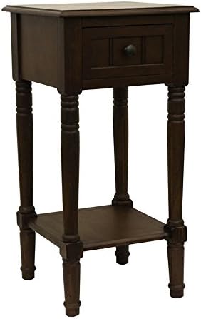 End Table with Storage Drawer, Indoor Plant Stand, Living Room Decor, Colored (Ash Brown)