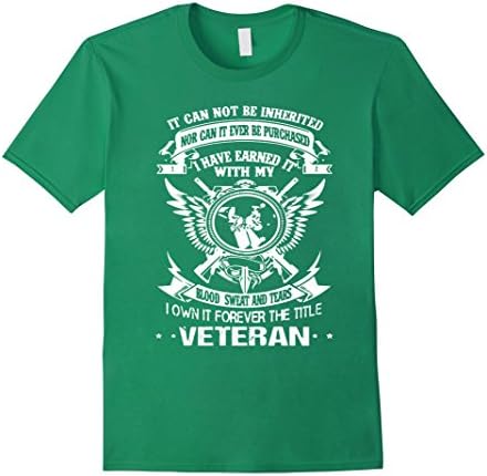 Men's It Can Not Be Inherited Veteran T-Shirt 2XL Kelly Green