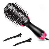 Hair Dryer Brush and Hot Air Brush, Air Hair Brush 3 in 1 Electric One Step Hair Dryer Volumizer with Negative Ion Curling Dryer Brush, Straightening Brush, Dryer Style - Black