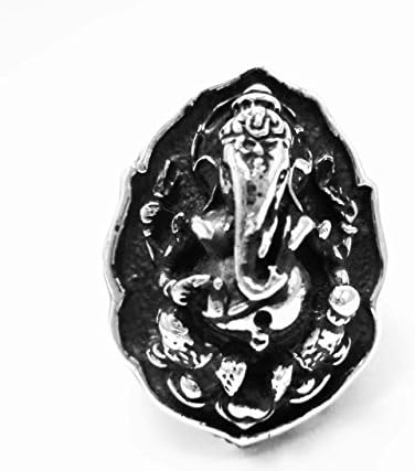 925 Sterling Silver Ganesha ring All Size Style Heavy Biker Harley Rocker Men's Jewelry