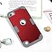 iPod Touch 7 Armor Case with 2 Screen Protectors, IDweel 3 in 1 Hard PC Case + Silicone Shockproof for Kids Heavy Duty Hard Case Armor Cover for 2019 iPod Touch 7th/6th/5th Gen, Red+Gray