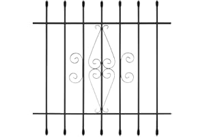 HOUSAGIES Grisham Spear Point Heavy-Duty Window Bars (Black, 36"X36") Window Safety Guards for Childen, Outdoor Prevent Burglary Window Security Bars