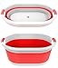 Vremi Collapsible Plastic Laundry Basket - Large Folding Pop Up Laundry Basket Space Saving Storage Container Organizer for Kids Toys or College Dorm Rooms - Decorative Laundry Hamper - Red and White