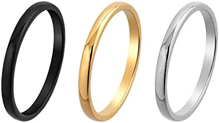 MRing 2mm Tungsten Unisex Ring Wedding Band Ring (Colour:Silver, 8)