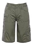 Womens Cargo Pants Soft Cotton Capri Cropped Hotpants Army Shorts Green 30-37