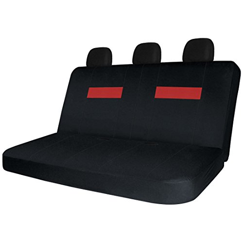 Copap 8pcs Car Seat Covers Black & Red Universal Fit for Trucks, SUVS & Vans w/Storage Bag Airbag Compatible Detachable Headrest (Black & Red)