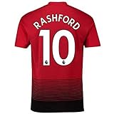 Rashford Jersey Mens #10 Manchester United FC Home Football Soccer T-Shirt Jerseys Red (S-XL)