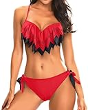 Holipick Red Women Two Piece Swimsuits Push Up